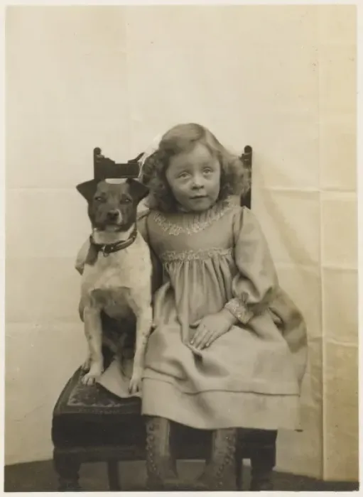 Framed Print : Edie and her Pet Dog Framed Print : Edie and her Pet Dog