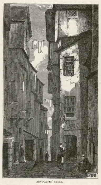 Framed Print : EDINBURGH. A narrow, steep close, believed to date Framed Print : EDINBURGH. A narrow, steep close, believed to date
