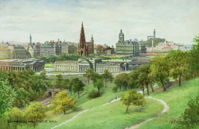 Framed Print : Edinburgh from Castle Hill, Lothian, Scotland Framed Print : Edinburgh from Castle Hill, Lothian, Scotland