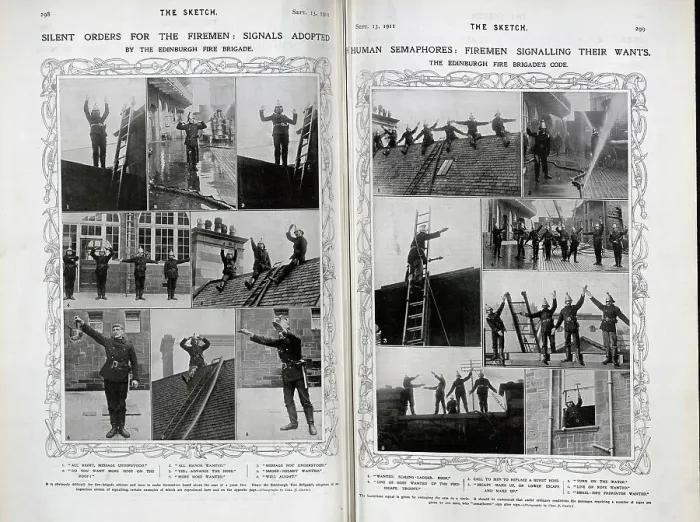 Framed Print : Edinburgh Fire Brigade - silent hand and arm signals Framed Print : Edinburgh Fire Brigade - silent hand and arm signals