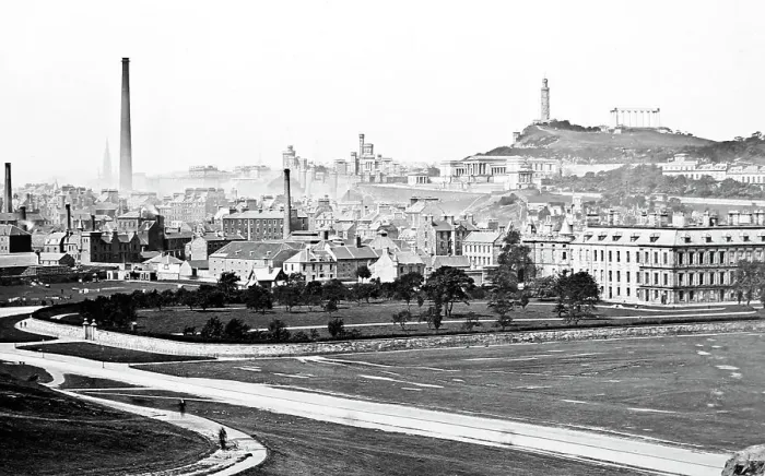 Framed Print : Edinburgh from St. Anthony's Chapel, Victorian period Framed Print : Edinburgh from St. Anthony's Chapel, Victorian period