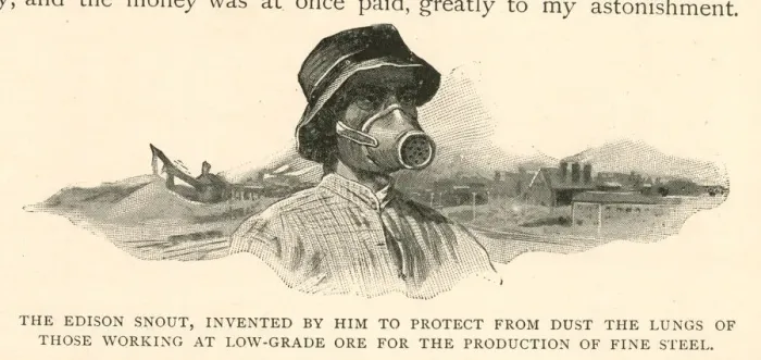 Framed Print : Edison Snout, protection from industrial dust Framed Print : Edison Snout, protection from industrial dust