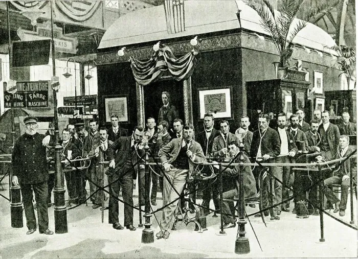 Framed Print : Edison Telephones and Phonographs, Paris Exhibition of 1889 Framed Print : Edison Telephones and Phonographs, Paris Exhibition of 1889