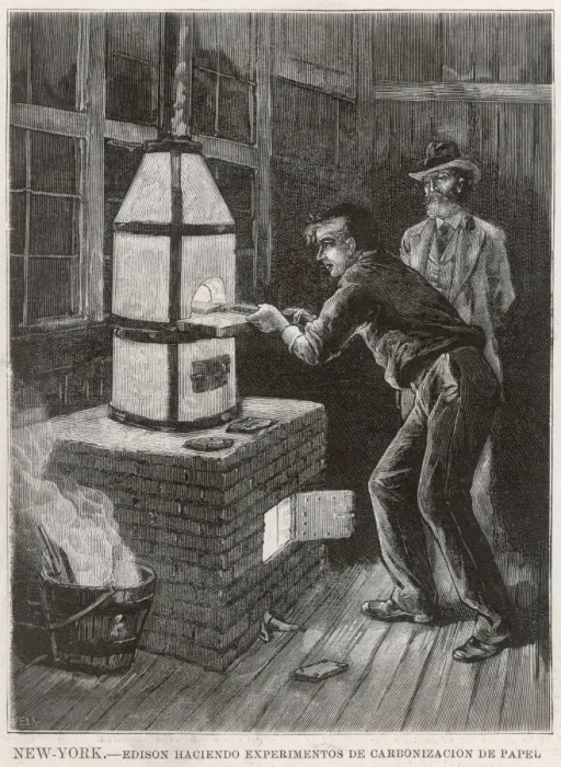 Framed Print : Edison at Work 1880 Framed Print : Edison at Work 1880