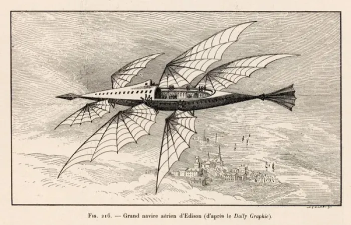 Framed Print : Edisons Flying Ship Framed Print : Edisons Flying Ship