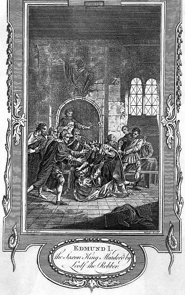 Edmund I murdered by Leofa