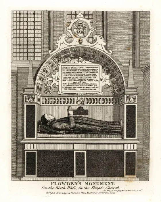 Framed Print : Edmund Plowdens monument in the Temple Church Framed Print : Edmund Plowdens monument in the Temple Church