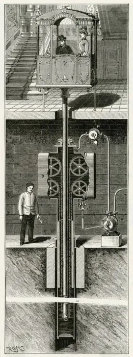 Framed Print : EDOUX LIFT 1887 Framed Print : EDOUX LIFT 1887