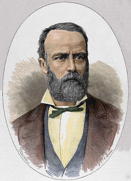 Eduardo Basabilbaso (1835-1907). Colored engraving