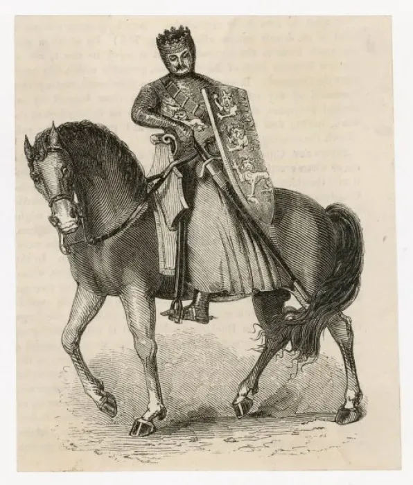 Framed Print : Edward I / Horse / Anon Eng Framed Print : Edward I / Horse / Anon Eng