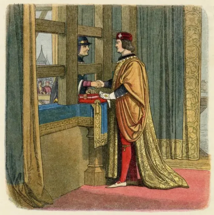Framed Print : Edward IV Meets Louis XI Framed Print : Edward IV Meets Louis XI