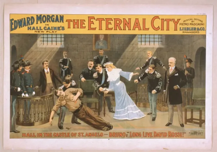 Framed Print : Edward Morgan in Hall Caines new play, The eternal city mus Framed Print : Edward Morgan in Hall Caines new play, The eternal city mus