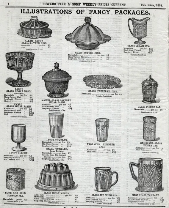 Framed Print : Edward Pink & Sons - Glass Items Framed Print : Edward Pink & Sons - Glass Items