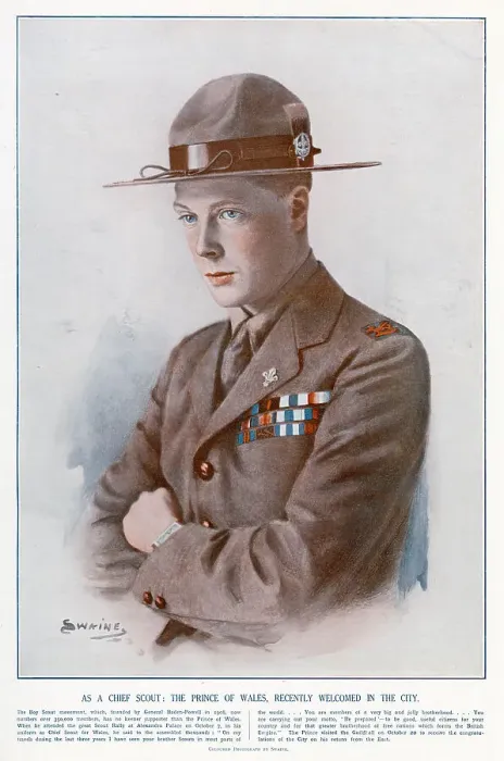 Framed Print : Edward, Prince of Wales (1894 - 1972), later King Edward VIII, Duke of Windsor, pictured as a boy scout. The prince was a supporter of the scout movement which had been founded by General Robert Baden-Powell in 1908 Framed Print : Edward, Prince of Wales (1894 - 1972), later King Edward VIII, Duke of Windsor, pictured as a boy scout. The prince was a supporter of the scout movement which had been founded by General Robert Baden-Powell in 1908