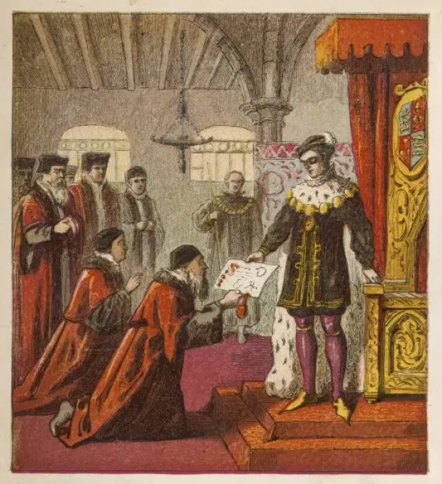 Framed Print : Edward VI Grants Charter Framed Print : Edward VI Grants Charter