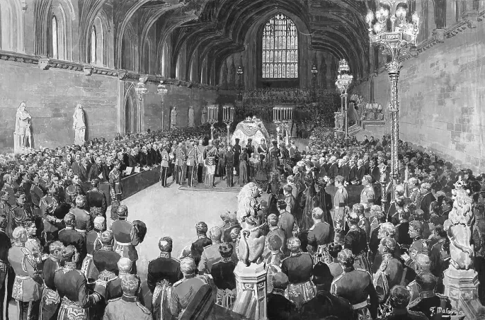 Framed Print : Edward VII lying in state, Westminster Hall, London Framed Print : Edward VII lying in state, Westminster Hall, London