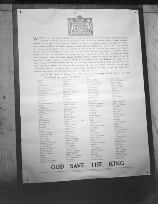Framed Print : Edward VIII Proclamation Framed Print : Edward VIII Proclamation