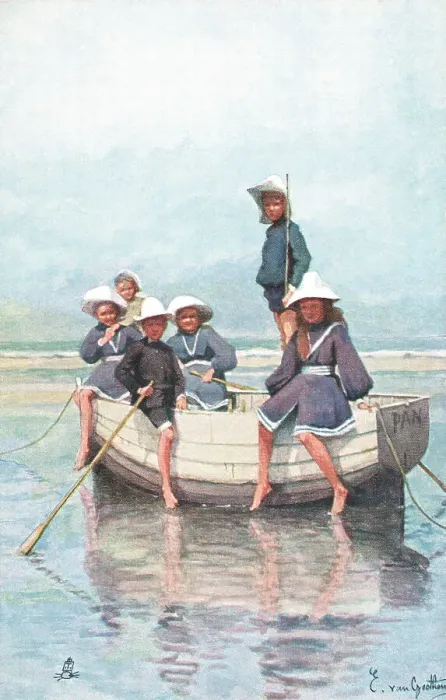 Framed Print : Edwardian Beach Scene Framed Print : Edwardian Beach Scene