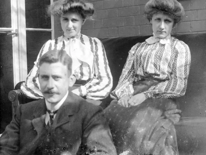 Framed Print : Edwardian casual group photograph Framed Print : Edwardian casual group photograph