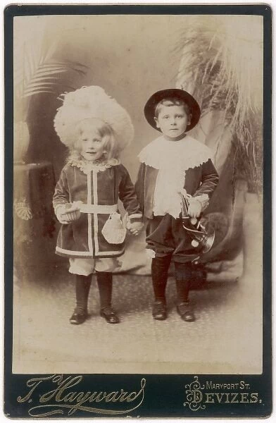Two Edwardian children in historical costume