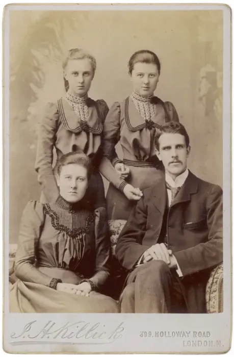 Framed Print : Edwardian family of four Framed Print : Edwardian family of four