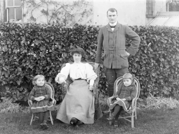 Framed Print : Edwardian family group in garden, Mid Wales Framed Print : Edwardian family group in garden, Mid Wales