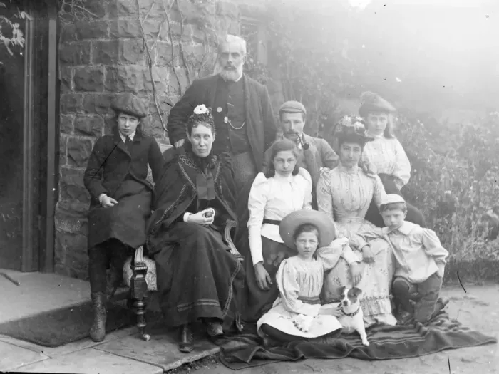 Framed Print : Edwardian family group outside house, Mid Wales Framed Print : Edwardian family group outside house, Mid Wales