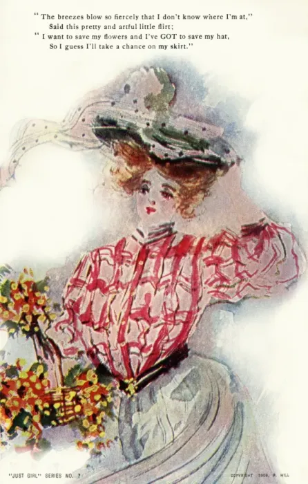Framed Print : Edwardian girl with flowers Framed Print : Edwardian girl with flowers