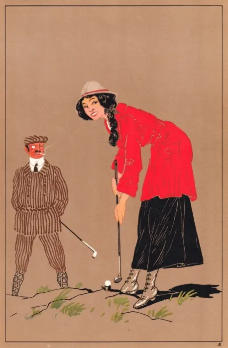Framed Print : Edwardian golfer about to tee off