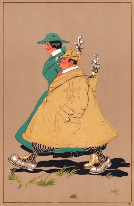Framed Print : Two Edwardian golfers striding along Framed Print : Two Edwardian golfers striding along
