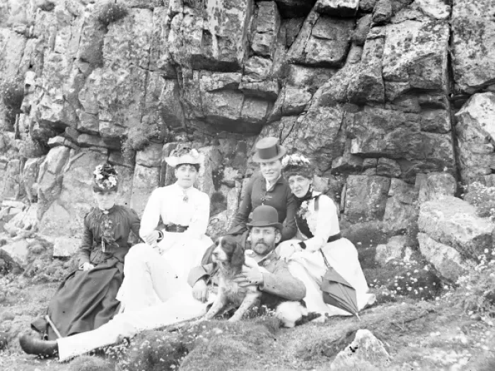 Framed Print : Edwardian group at the seaside Framed Print : Edwardian group at the seaside