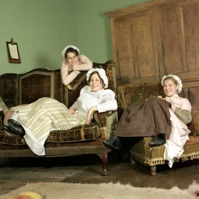 Framed Print : Edwardian Housemaids Framed Print : Edwardian Housemaids