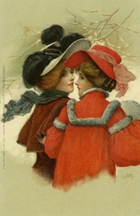 Framed Print : Edwardian ladies in winter Framed Print : Edwardian ladies in winter