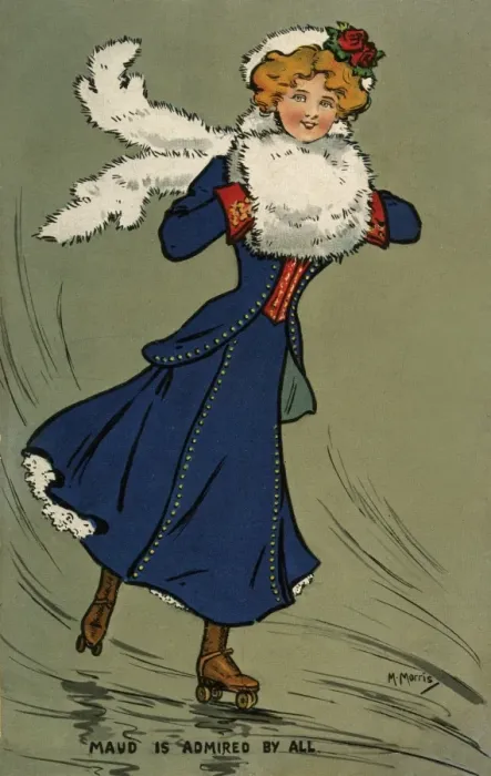 Framed Print : Edwardian lady skating Framed Print : Edwardian lady skating