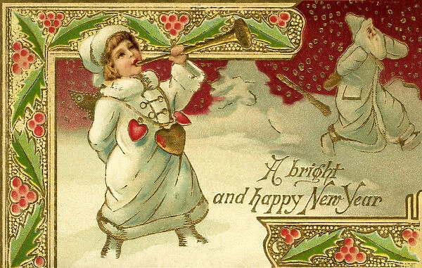 Edwardian New Year postcard