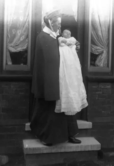 Framed Print : Edwardian nurse and child Framed Print : Edwardian nurse and child