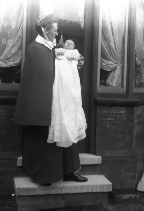 Framed Print : Edwardian nurse and child Framed Print : Edwardian nurse and child