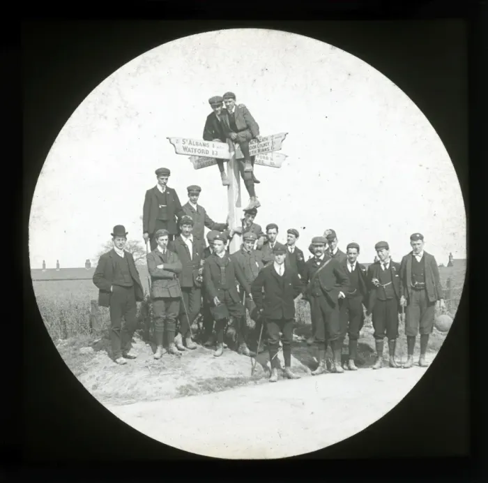 Framed Print : Edwardian Walking Club - The Rosebuds, Hatfield, Hertfordshi Framed Print : Edwardian Walking Club - The Rosebuds, Hatfield, Hertfordshi