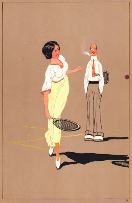 Framed Print : Edwardian woman playing tennis Framed Print : Edwardian woman playing tennis