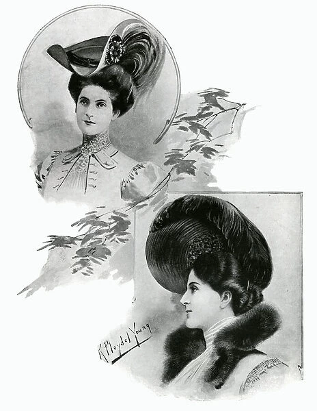 Edwardian womens hats 1905