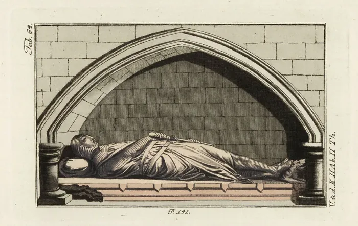 Framed Print : Effigy of Norman knight from Danbury church, 13th century Framed Print : Effigy of Norman knight from Danbury church, 13th century