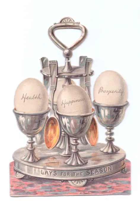 Framed Print : Eggcup stand with eggs on a cutout Christmas card Framed Print : Eggcup stand with eggs on a cutout Christmas card