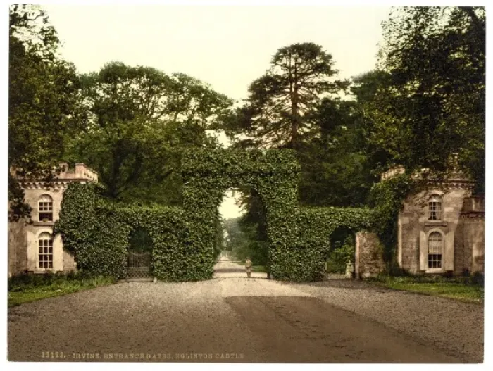 Framed Print : Eglington Castle, entrance gates, Irvine, Scotland Framed Print : Eglington Castle, entrance gates, Irvine, Scotland