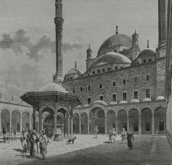 Framed Print : Egypt, Cairo. Courtyard and ablution fountain Framed Print : Egypt, Cairo. Courtyard and ablution fountain