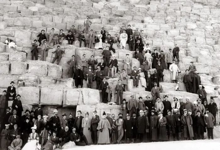 Framed Print : Egypt Cairo tourists on the Great Pyramid at Giza Gizeh Framed Print : Egypt Cairo tourists on the Great Pyramid at Giza Gizeh