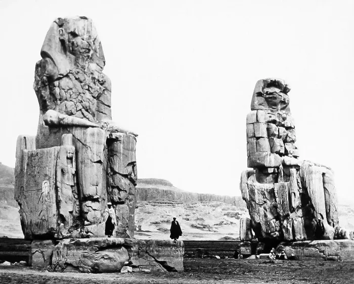 Framed Print : Egypt Colossi of Memnon Luxor Victorian period Framed Print : Egypt Colossi of Memnon Luxor Victorian period