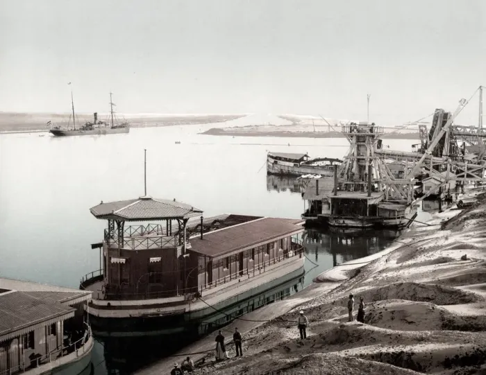 Framed Print : Egypt - dredger on the Suez Canal Framed Print : Egypt - dredger on the Suez Canal
