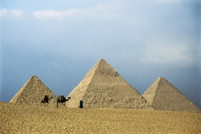 Framed Print : EGYPT. GIZA. Giza. Pyramids of Khufu, Khafre Framed Print : EGYPT. GIZA. Giza. Pyramids of Khufu, Khafre
