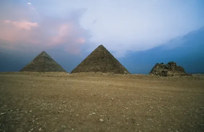 Framed Print : EGYPT. GIZA. Giza. Pyramids of Menkaure, Khafre Framed Print : EGYPT. GIZA. Giza. Pyramids of Menkaure, Khafre