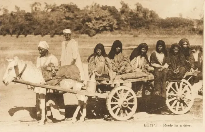 Framed Print : Egypt - Ladies taken for a ride on a cart Framed Print : Egypt - Ladies taken for a ride on a cart